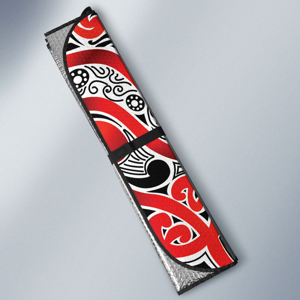 Aotearoa Iwi Ngapuhi Auto Sun Shade Maori Wharenui House Tribal Pattern LT9 - Polynesian Pride