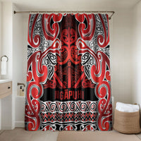 Aotearoa Iwi Ngapuhi Bathroom Set Maori Wharenui House Tribal Pattern LT9 Shower Curtain Only Red - Polynesian Pride