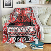 Aotearoa Iwi Ngapuhi Blanket Maori Wharenui House Tribal Pattern LT9 Red - Polynesian Pride