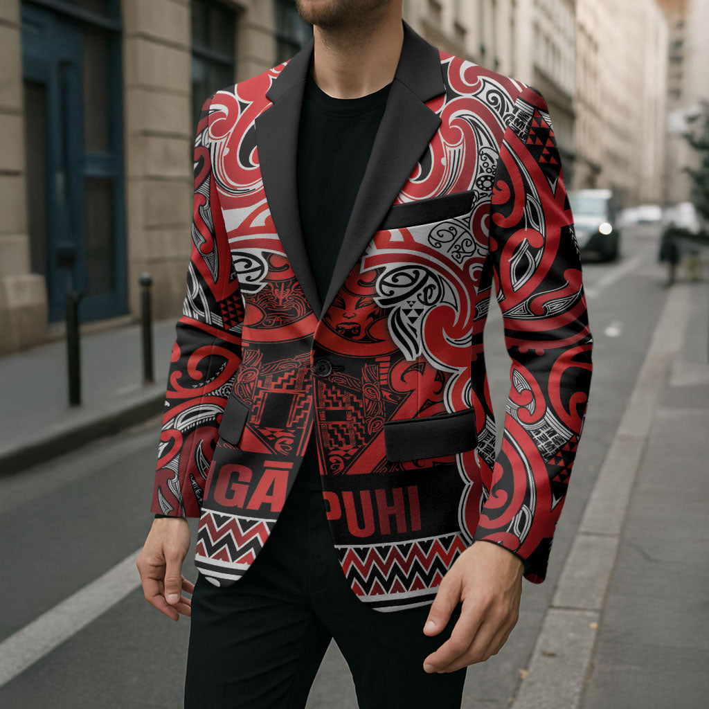 Aotearoa Iwi Ngapuhi Blazer Maori Wharenui House Tribal Pattern LT9 - Polynesian Pride