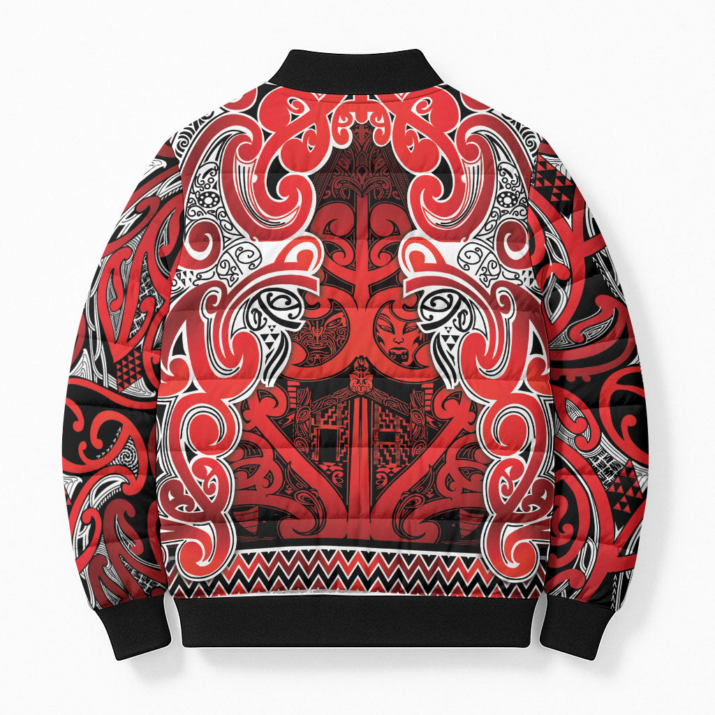 Aotearoa Iwi Ngapuhi Bomber Puffer Jacket Maori Wharenui House Tribal Pattern LT9 - Polynesian Pride