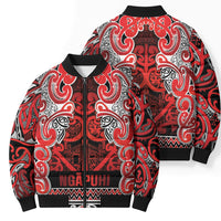 Aotearoa Iwi Ngapuhi Bomber Puffer Jacket Maori Wharenui House Tribal Pattern LT9 - Polynesian Pride