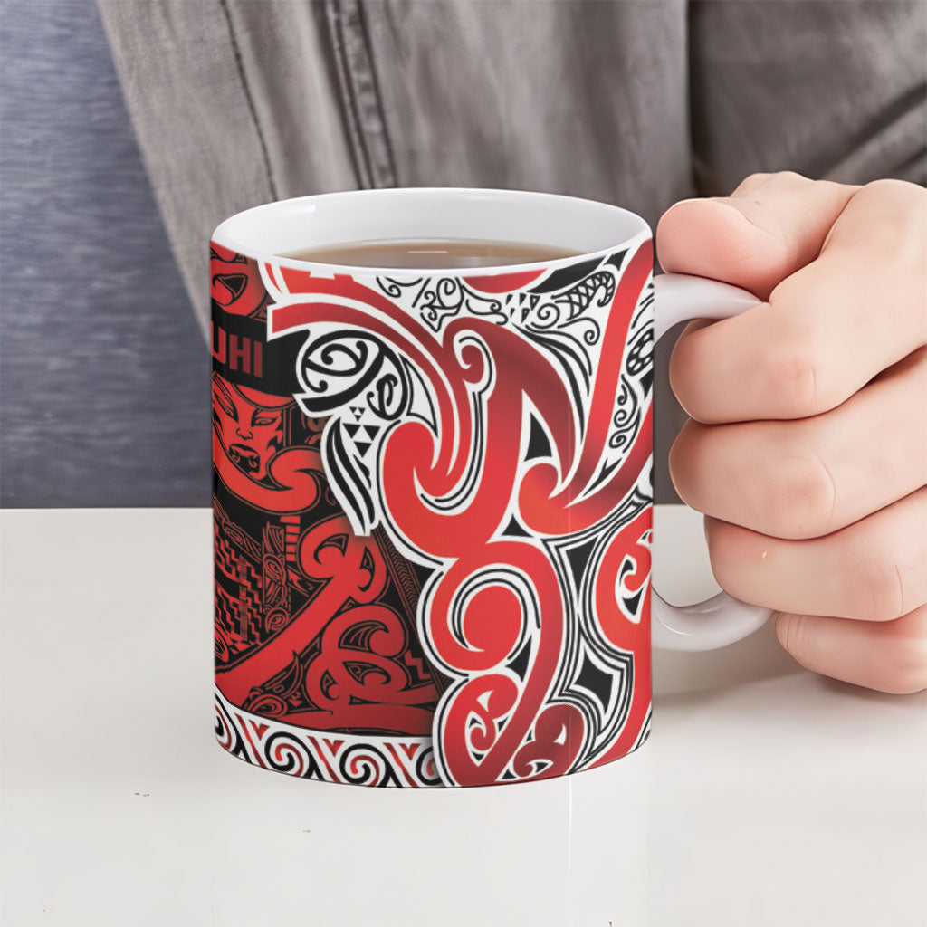 Aotearoa Iwi Ngapuhi Ceramic Mug Maori Wharenui House Tribal Pattern LT9 - Polynesian Pride