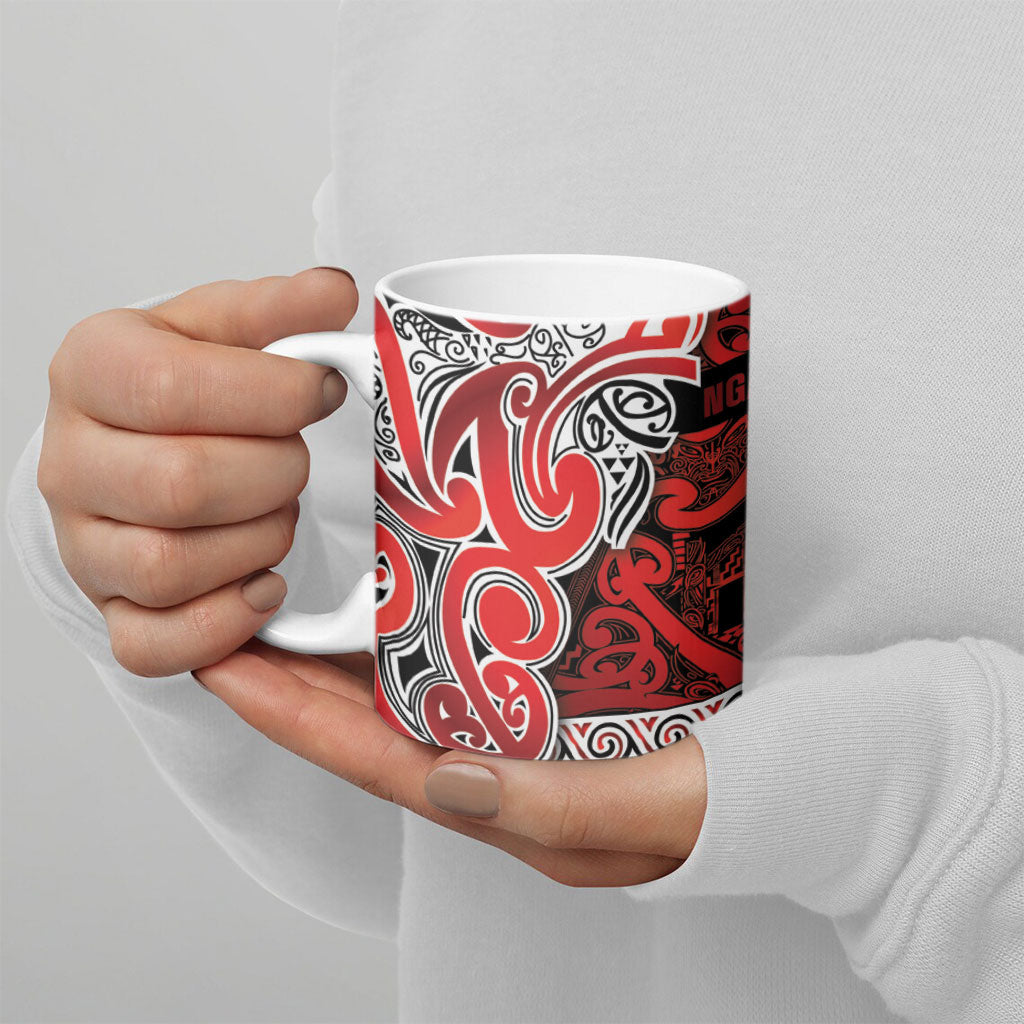 Aotearoa Iwi Ngapuhi Ceramic Mug Maori Wharenui House Tribal Pattern LT9 - Polynesian Pride