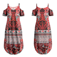 Aotearoa Iwi Ngapuhi Couples Matching Summer Maxi Dress and Long Sleeve Button Shirt Maori Wharenui House Tribal Pattern LT9 - Polynesian Pride