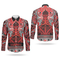 Aotearoa Iwi Ngapuhi Couples Matching Tank Maxi Dress and Long Sleeve Button Shirt Maori Wharenui House Tribal Pattern LT9 - Polynesian Pride