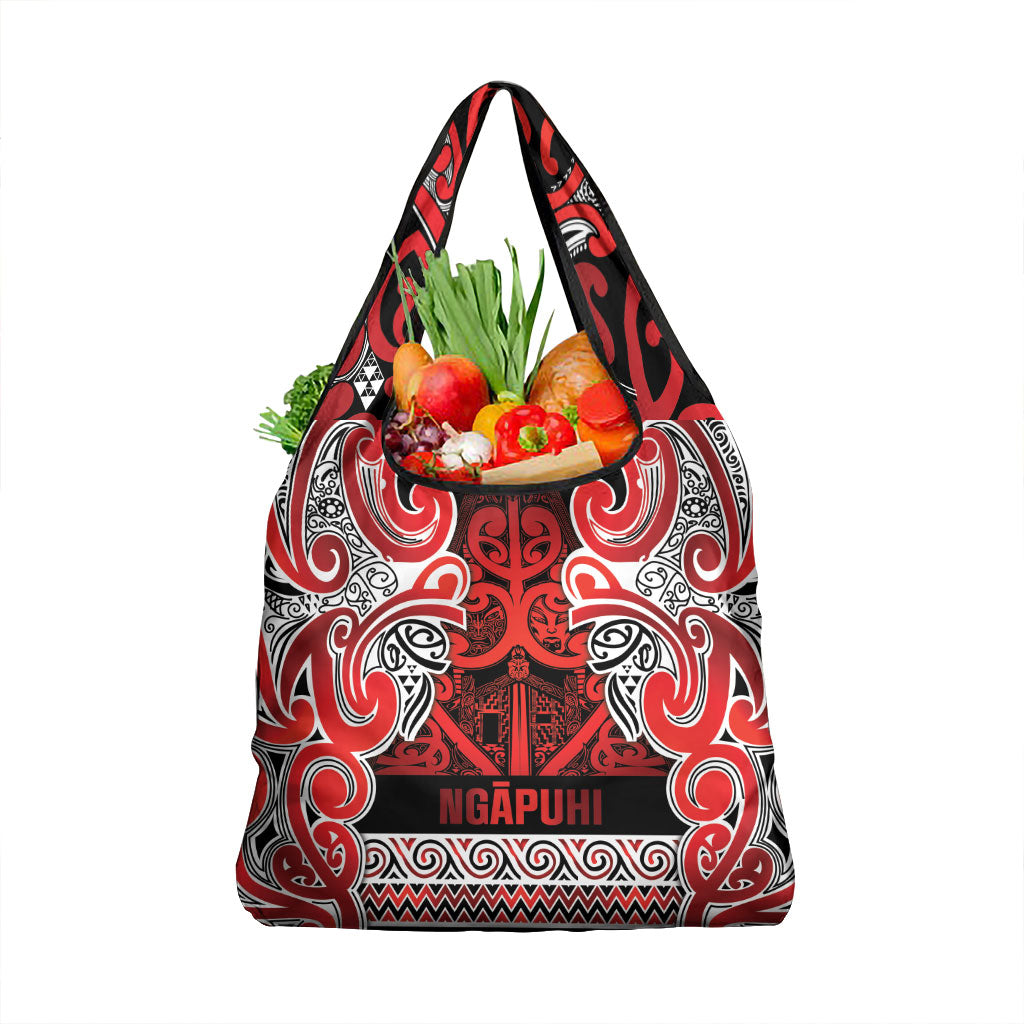 Aotearoa Iwi Ngapuhi Grocery Bag Maori Wharenui House Tribal Pattern LT9 1-pack One Size Red - Polynesian Pride