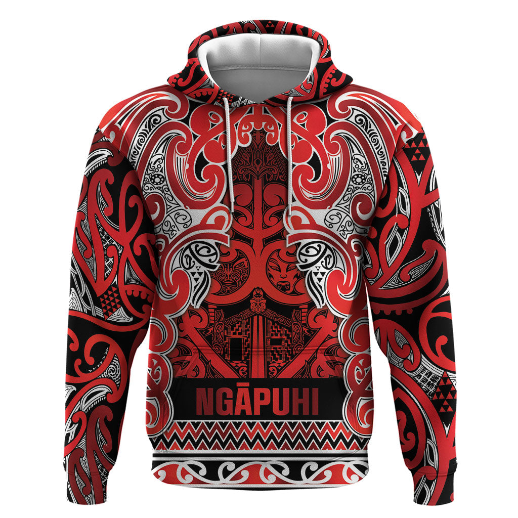 Aotearoa Iwi Ngapuhi Hoodie Maori Wharenui House Tribal Pattern