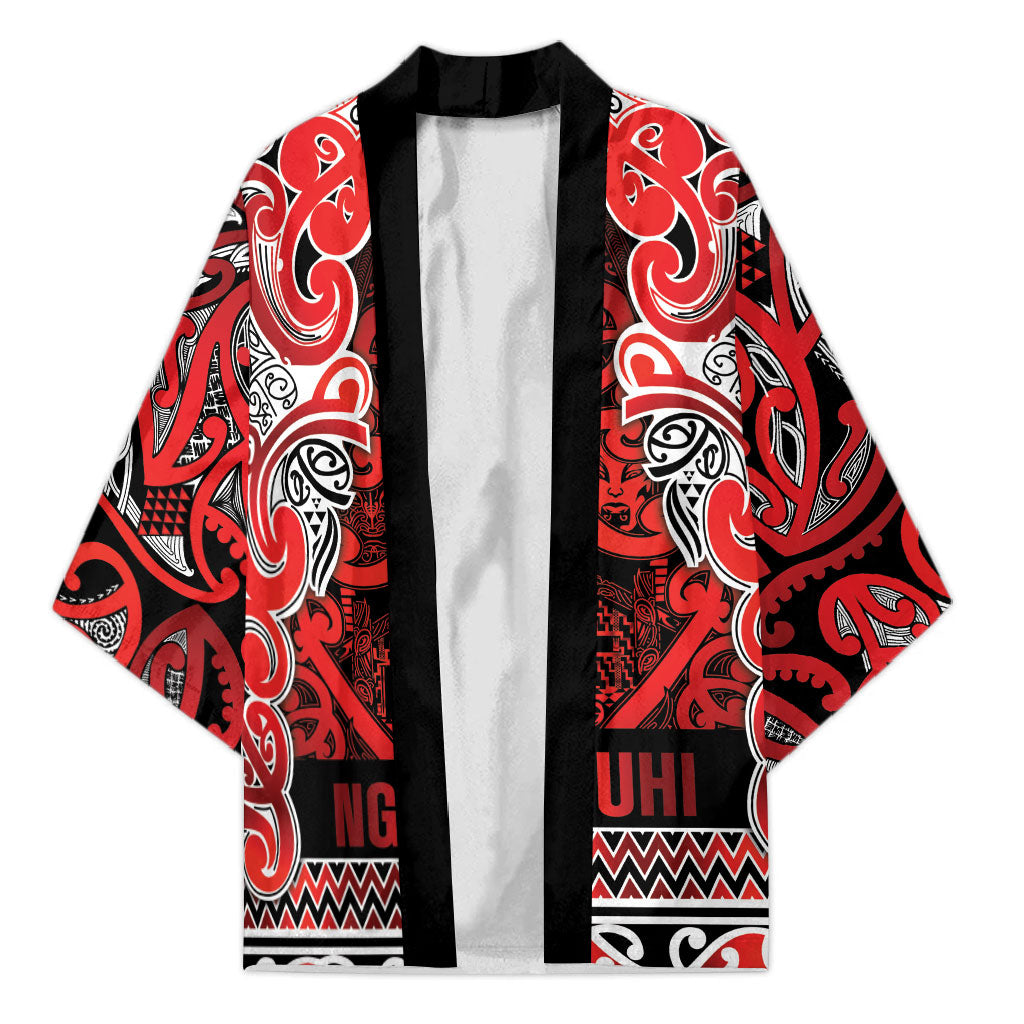 Aotearoa Iwi Ngapuhi Kimono Maori Wharenui House Tribal Pattern LT9 Unisex Red - Polynesian Pride