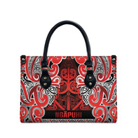 Aotearoa Iwi Ngapuhi Leather Bag Maori Wharenui House Tribal Pattern LT9 - Polynesian Pride
