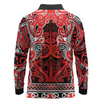 Aotearoa Iwi Ngapuhi Long Sleeve Polo Shirt Maori Wharenui House Tribal Pattern LT9 - Polynesian Pride