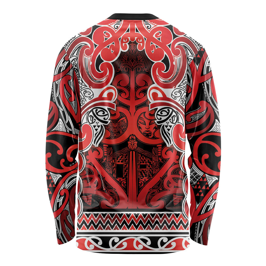 Aotearoa Iwi Ngapuhi Long Sleeve Shirt Maori Wharenui House Tribal Pattern LT9 - Polynesian Pride