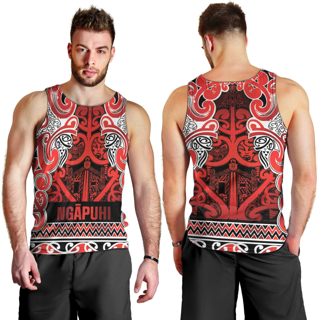 Aotearoa Iwi Ngapuhi Men Tank Top Maori Wharenui House Tribal Pattern LT9 - Polynesian Pride