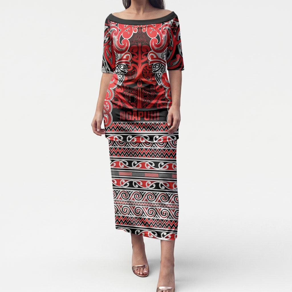 Aotearoa Iwi Ngapuhi Puletasi Maori Wharenui House Tribal Pattern LT9 Long Dress Red - Polynesian Pride
