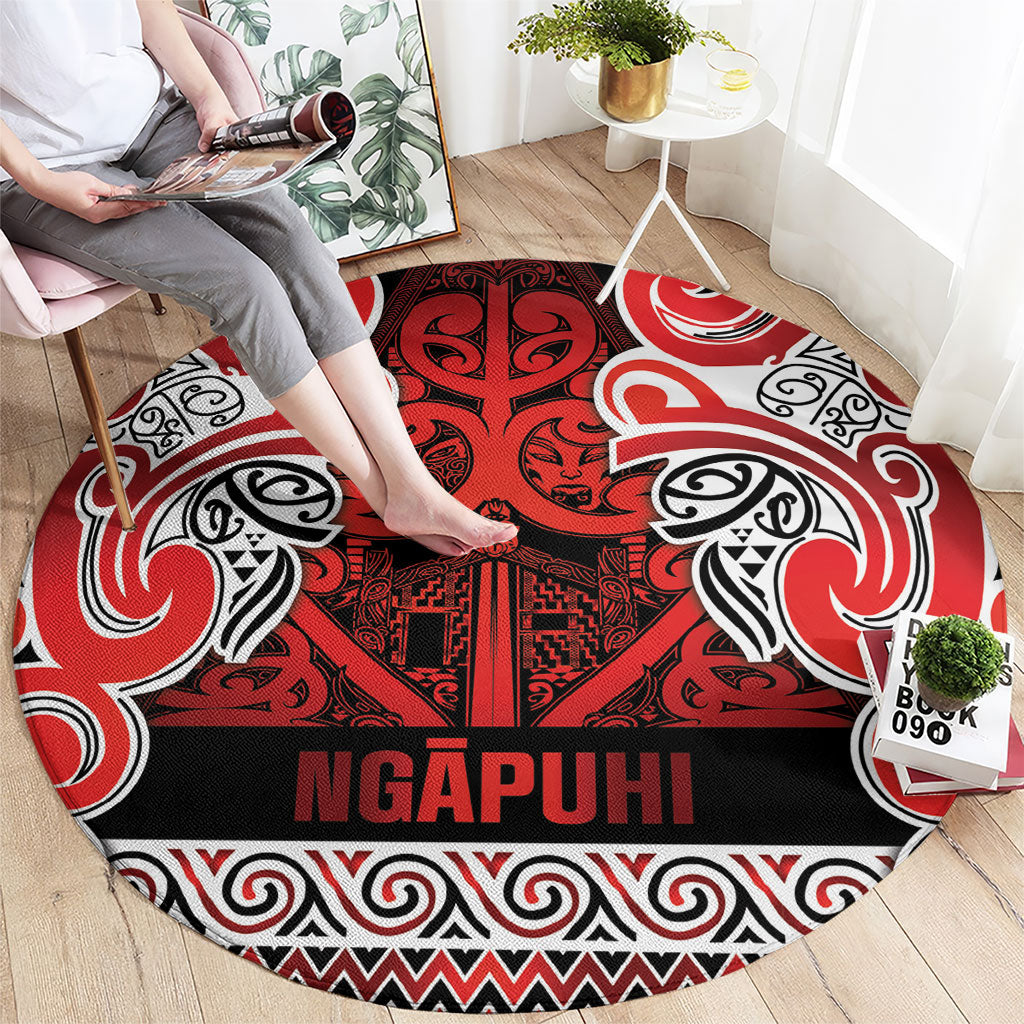 Aotearoa Iwi Ngapuhi Round Carpet Maori Wharenui House Tribal Pattern LT9 - Polynesian Pride