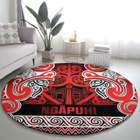 Aotearoa Iwi Ngapuhi Round Carpet Maori Wharenui House Tribal Pattern LT9 - Polynesian Pride