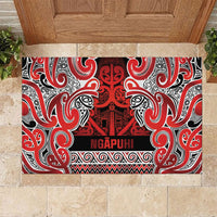 Aotearoa Iwi Ngapuhi Rubber Doormat Maori Wharenui House Tribal Pattern LT9 Red - Polynesian Pride