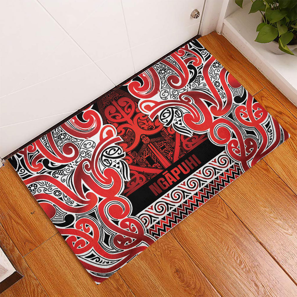 Aotearoa Iwi Ngapuhi Rubber Doormat Maori Wharenui House Tribal Pattern LT9 - Polynesian Pride