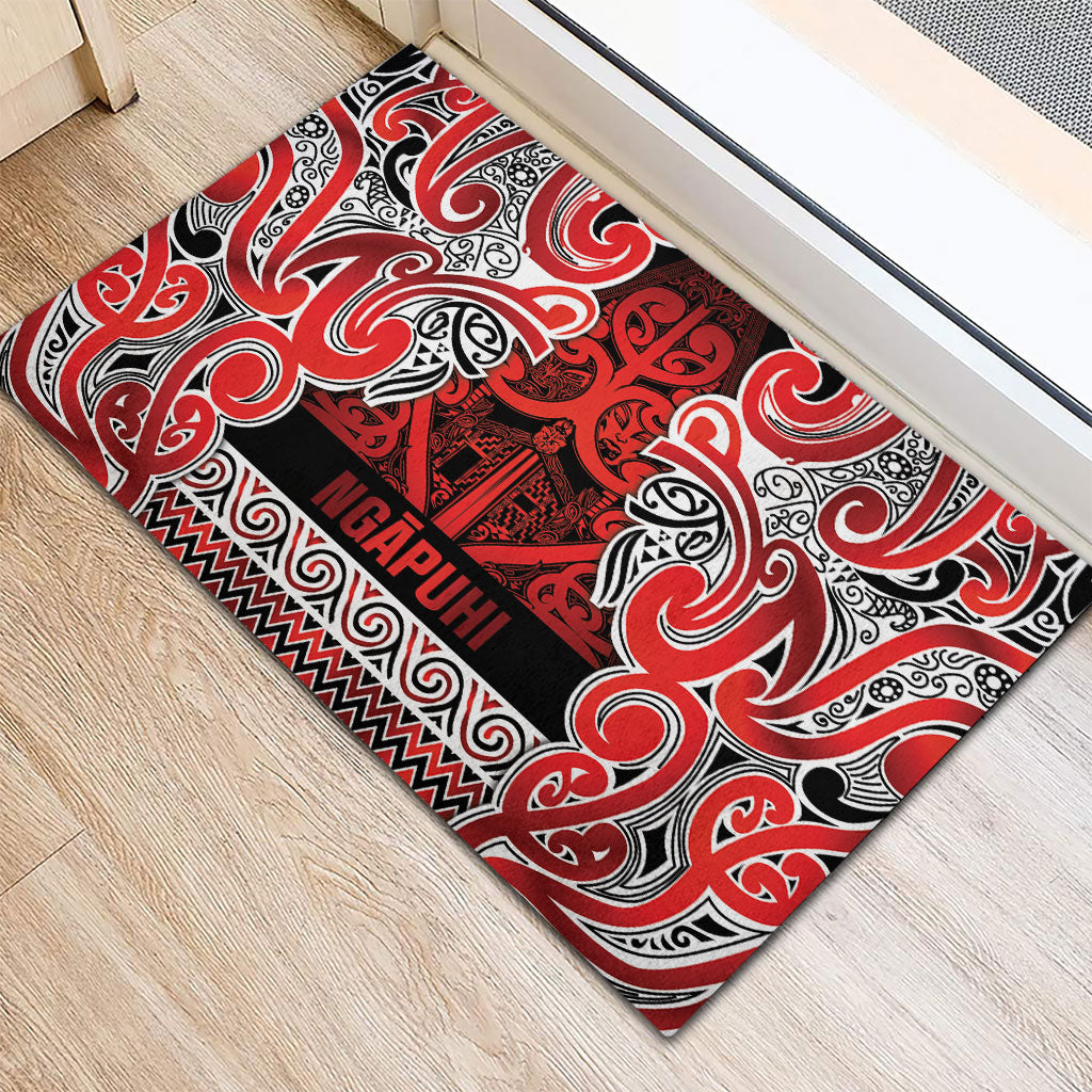 Aotearoa Iwi Ngapuhi Rubber Doormat Maori Wharenui House Tribal Pattern LT9 - Polynesian Pride