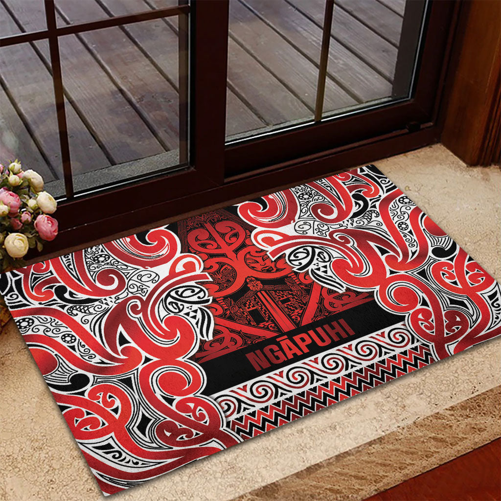 Aotearoa Iwi Ngapuhi Rubber Doormat Maori Wharenui House Tribal Pattern LT9 - Polynesian Pride