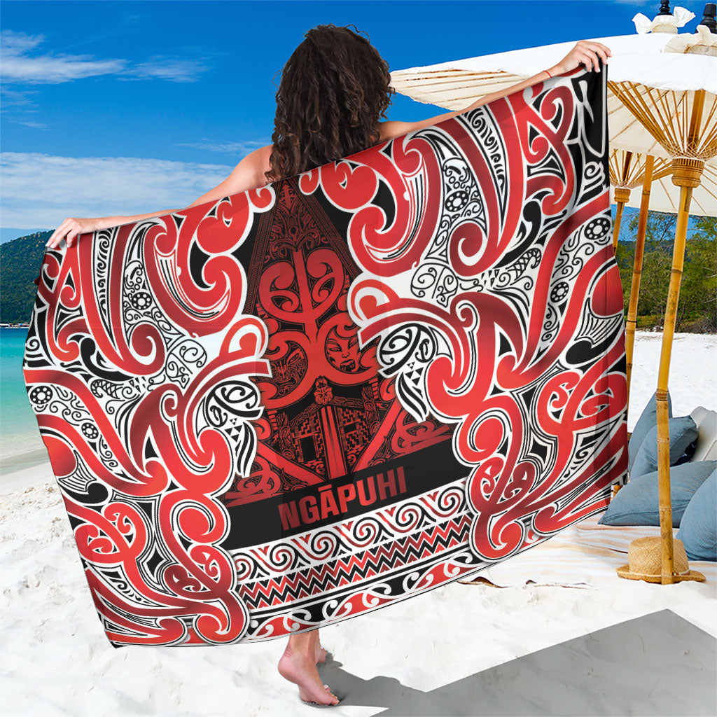 Aotearoa Iwi Ngapuhi Sarong Maori Wharenui House Tribal Pattern LT9 One Size 44 x 66 inches Red - Polynesian Pride