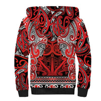 Aotearoa Iwi Ngapuhi Sherpa Hoodie Maori Wharenui House Tribal Pattern LT9 - Polynesian Pride