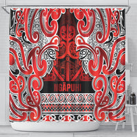 Aotearoa Iwi Ngapuhi Shower Curtain Maori Wharenui House Tribal Pattern LT9 - Polynesian Pride
