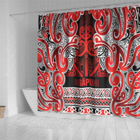 Aotearoa Iwi Ngapuhi Shower Curtain Maori Wharenui House Tribal Pattern LT9 - Polynesian Pride
