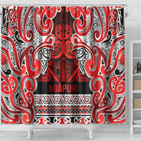 Aotearoa Iwi Ngapuhi Shower Curtain Maori Wharenui House Tribal Pattern LT9 - Polynesian Pride