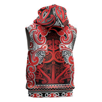 Aotearoa Iwi Ngapuhi Sleeveless Zip Hoodie Maori Wharenui House Tribal Pattern LT9 - Polynesian Pride