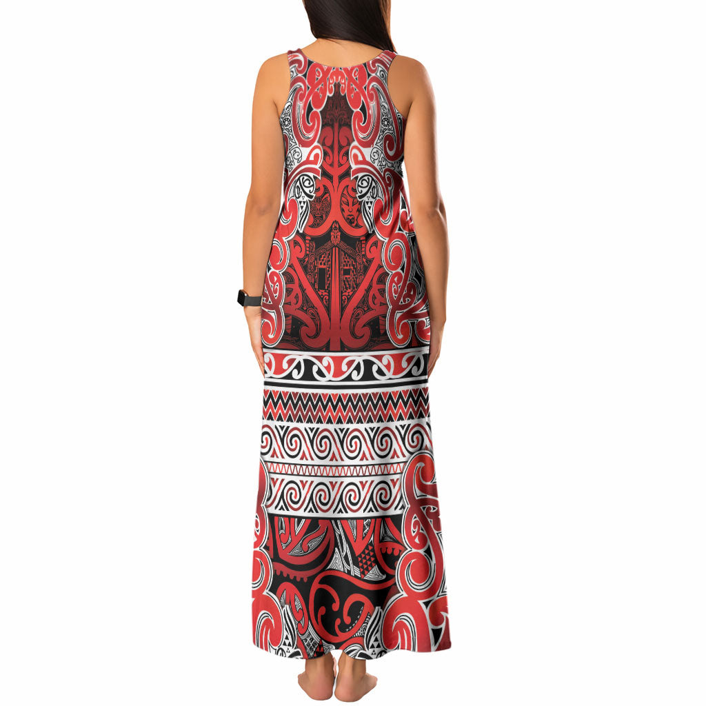 Aotearoa Iwi Ngapuhi Tank Maxi Dress Maori Wharenui House Tribal Pattern LT9 - Polynesian Pride
