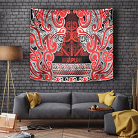 Aotearoa Iwi Ngapuhi Tapestry Maori Wharenui House Tribal Pattern LT9 Red - Polynesian Pride