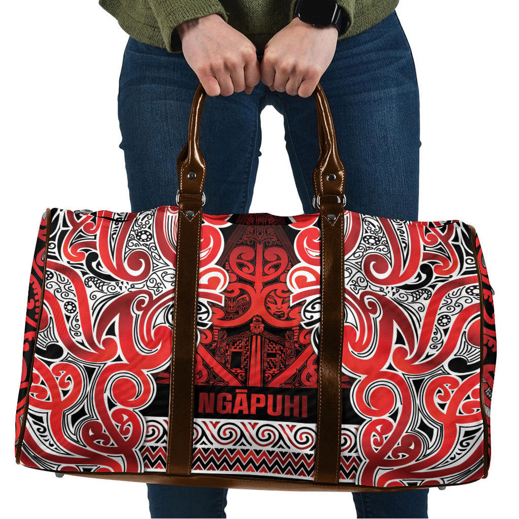 Aotearoa Iwi Ngapuhi Travel Bag Maori Wharenui House Tribal Pattern LT9 Red - Polynesian Pride