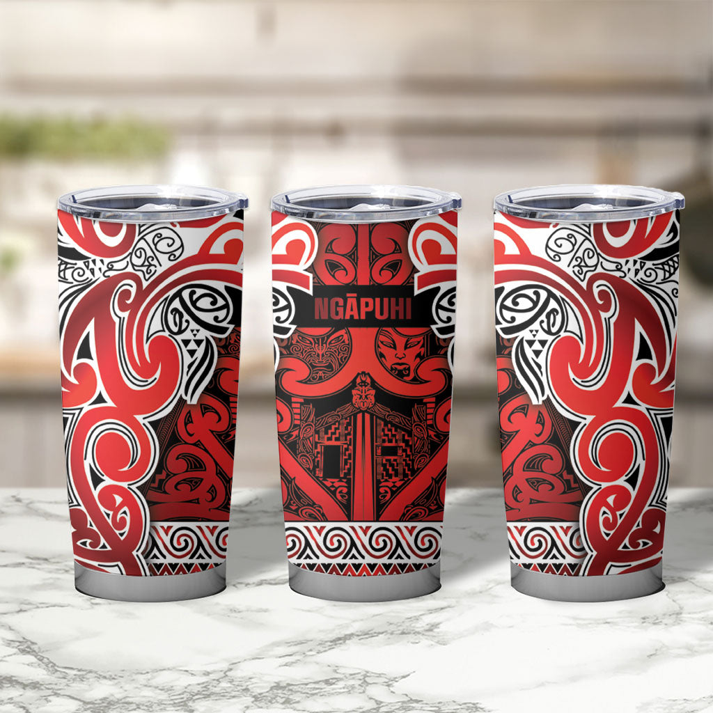 Aotearoa Iwi Ngapuhi Tumbler Cup Maori Wharenui House Tribal Pattern LT9 - Polynesian Pride