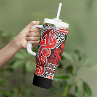 Aotearoa Iwi Ngapuhi Tumbler With Handle Maori Wharenui House Tribal Pattern LT9 - Polynesian Pride