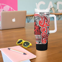 Aotearoa Iwi Ngapuhi Tumbler With Handle Maori Wharenui House Tribal Pattern LT9 - Polynesian Pride