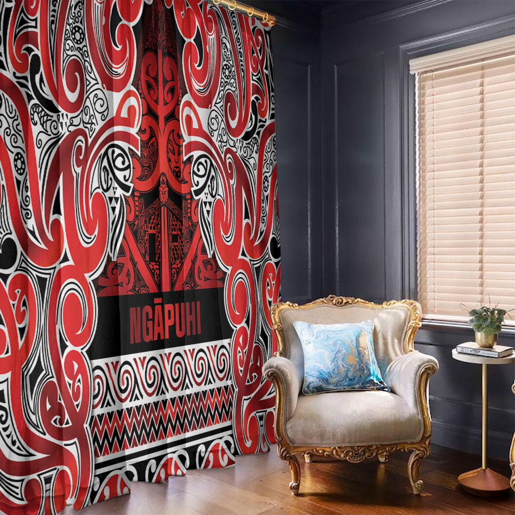 Aotearoa Iwi Ngapuhi Window Curtain Maori Wharenui House Tribal Pattern LT9 - Polynesian Pride