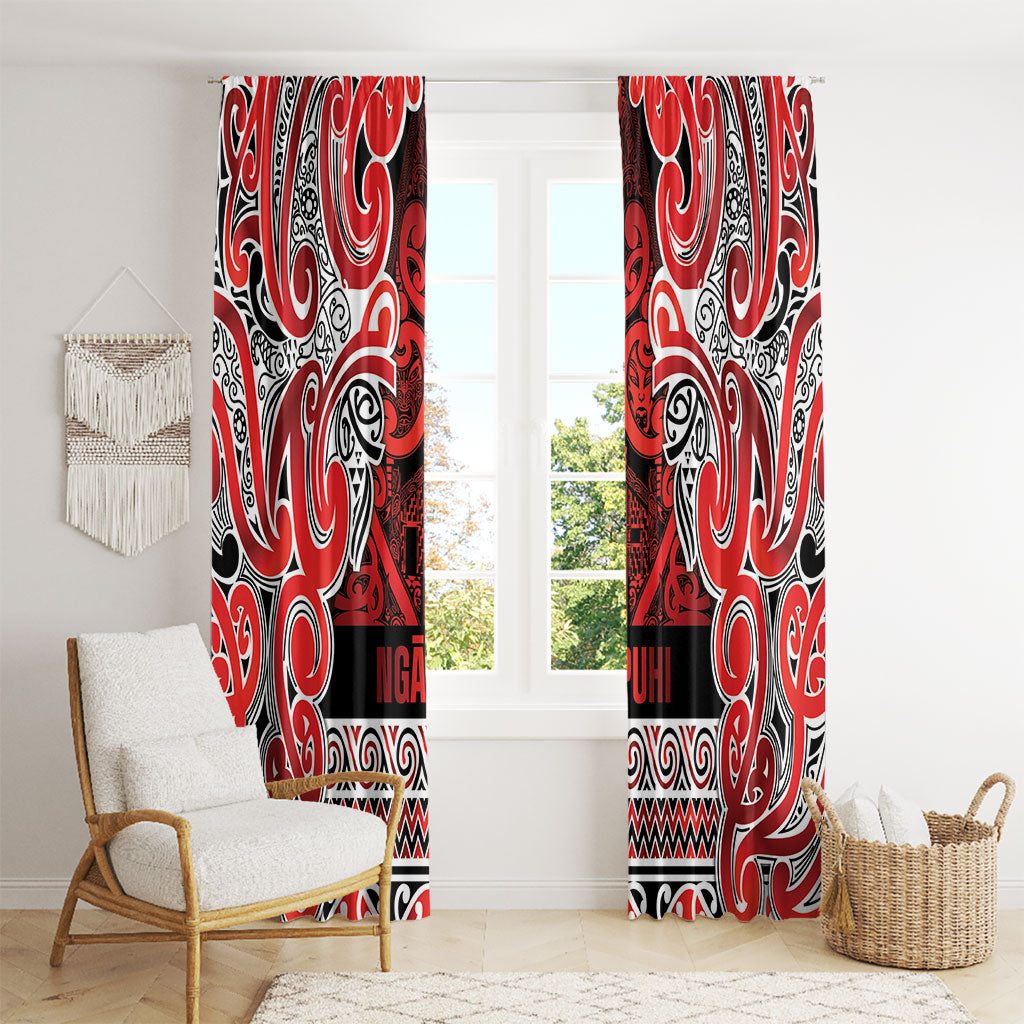 Aotearoa Iwi Ngapuhi Window Curtain Maori Wharenui House Tribal Pattern LT9 - Polynesian Pride