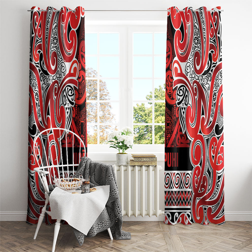 Aotearoa Iwi Ngapuhi Window Curtain Maori Wharenui House Tribal Pattern LT9 - Polynesian Pride