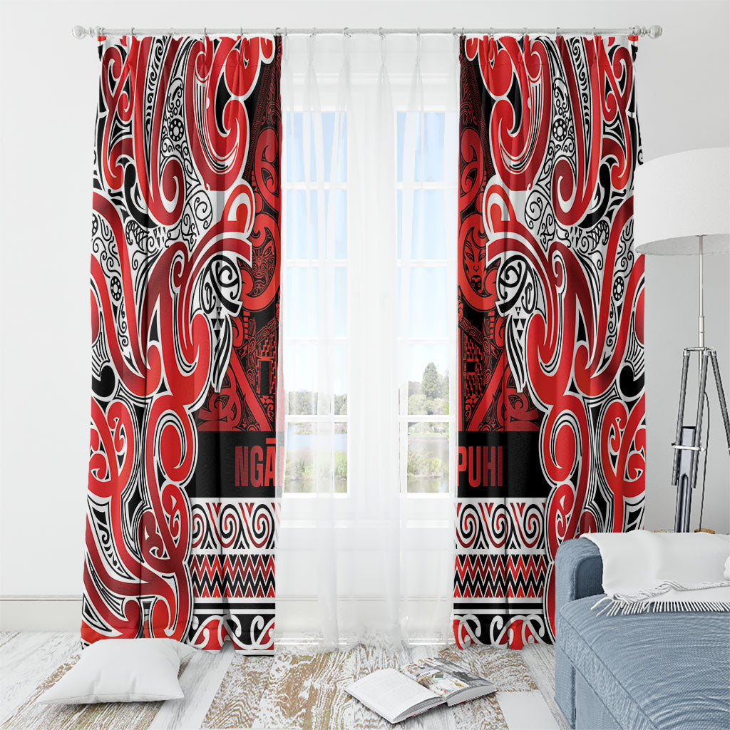 Aotearoa Iwi Ngapuhi Window Curtain Maori Wharenui House Tribal Pattern LT9 - Polynesian Pride
