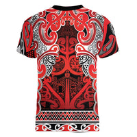 Aotearoa Iwi Ngapuhi Women V-Neck T-Shirt Maori Wharenui House Tribal Pattern LT9 - Polynesian Pride