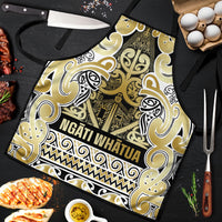 Aotearoa Iwi Ngati Whatua Apron Maori Wharenui House Tribal Pattern LT9 Gold - Polynesian Pride