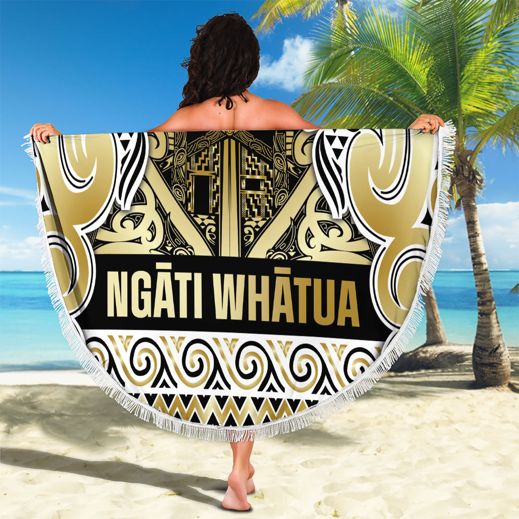 Aotearoa Iwi Ngati Whatua Beach Blanket Maori Wharenui House Tribal Pattern LT9 - Polynesian Pride