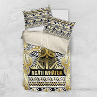 Aotearoa Iwi Ngati Whatua Bedding Set Maori Wharenui House Tribal Pattern LT9 US Twin 172cm x 218cm Gold - Polynesian Pride