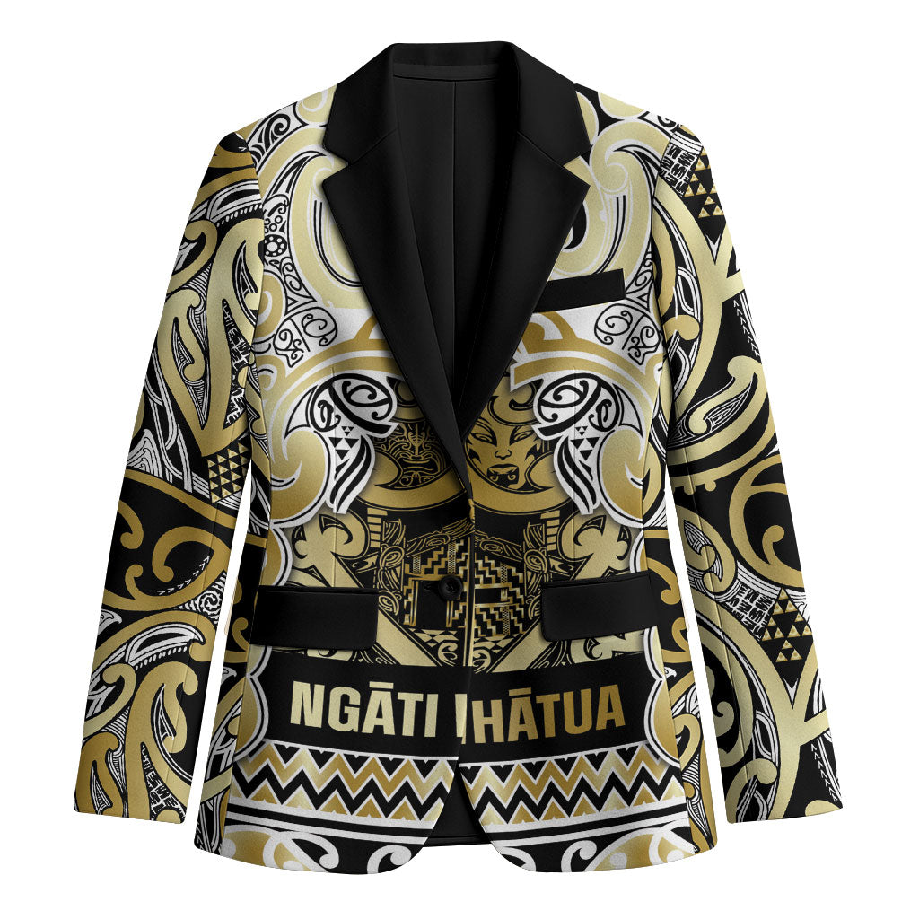 Aotearoa Iwi Ngati Whatua Blazer Maori Wharenui House Tribal Pattern LT9 Unisex Gold - Polynesian Pride