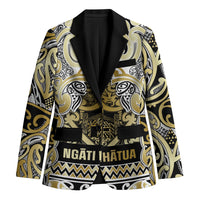 Aotearoa Iwi Ngati Whatua Blazer Maori Wharenui House Tribal Pattern LT9 Unisex Gold - Polynesian Pride