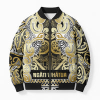 Aotearoa Iwi Ngati Whatua Bomber Puffer Jacket Maori Wharenui House Tribal Pattern LT9 Unisex Gold - Polynesian Pride