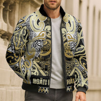 Aotearoa Iwi Ngati Whatua Bomber Puffer Jacket Maori Wharenui House Tribal Pattern LT9 - Polynesian Pride