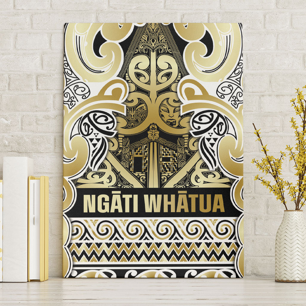 Aotearoa Iwi Ngati Whatua Canvas Wall Art Maori Wharenui House Tribal Pattern LT9 Without Frame Gold - Polynesian Pride