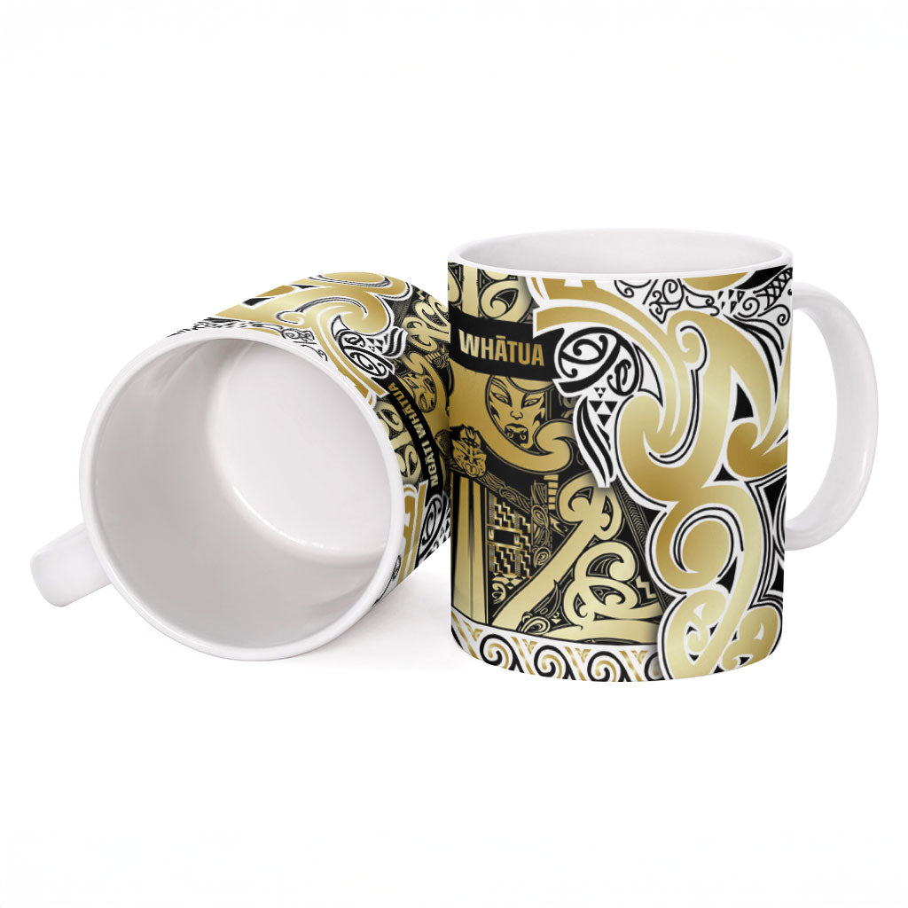 Aotearoa Iwi Ngati Whatua Ceramic Mug Maori Wharenui House Tribal Pattern LT9 - Polynesian Pride